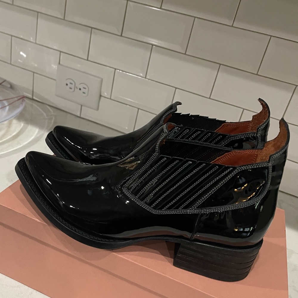 Acne Studios patent leather booties